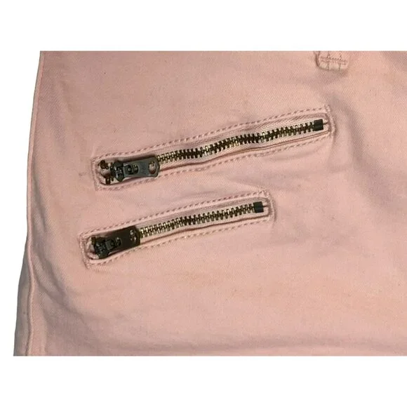 Abercrombie & Fitch womens shorts size 6 28 high waist Pink Blush Zipper Stretch - Picture 3 of 8